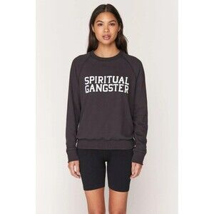 NWT Spiritual Gangster Varsity Classic Ragland Sweatshirt in Black Size XS